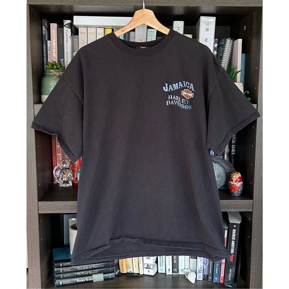 Harley Davidson Motor Cycles Jamaica Black Cotton T-Shirt XL - Picture 2 of 7